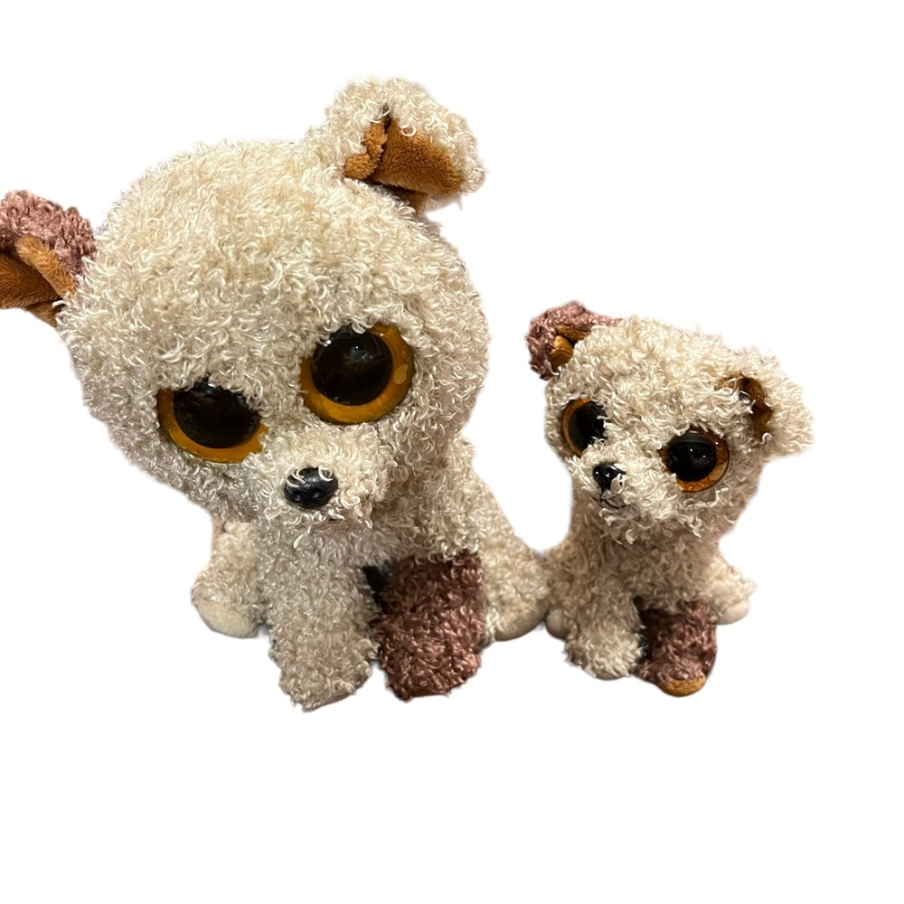 Ty Beanie Boos Rootbeer The Dog Big and Little